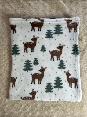Parent's Choice Deer Tree Baby Blanket Fawn White Brown Green Polka Dots